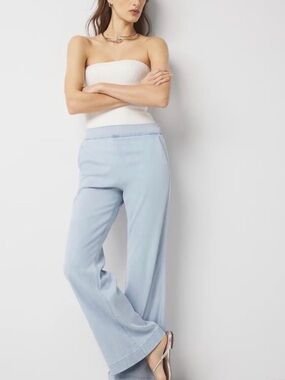 White House Black Market Light Blue High-Rise Pull-On Pants. Size 6 very soft.